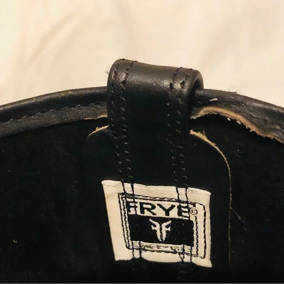 Black Frye Biltrite Boots size 6 1/2 square toe with silver buckle. - Picture 8 of 12